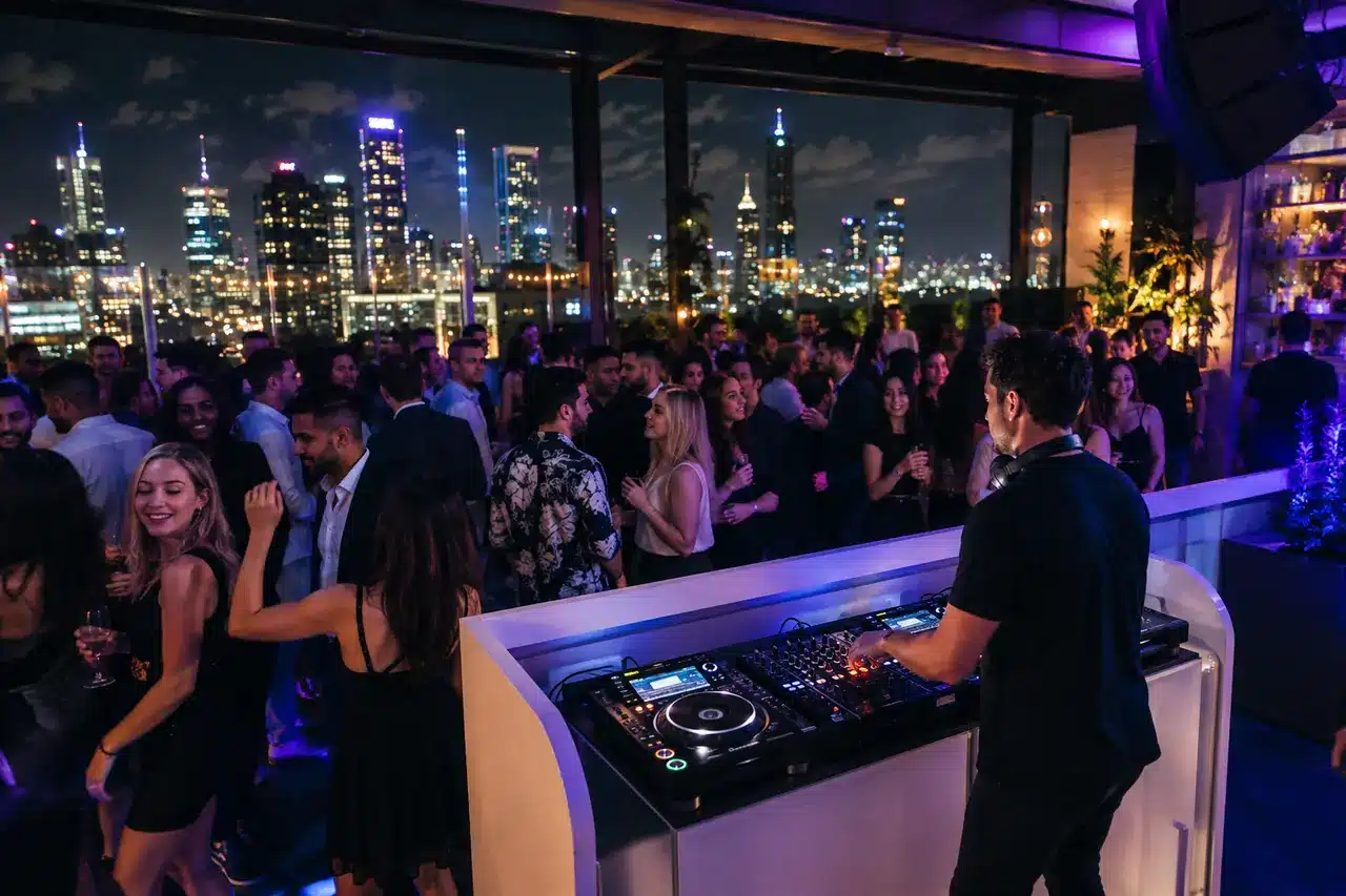 Bar and club DJ hire at a premium Melbourne rooftop venue