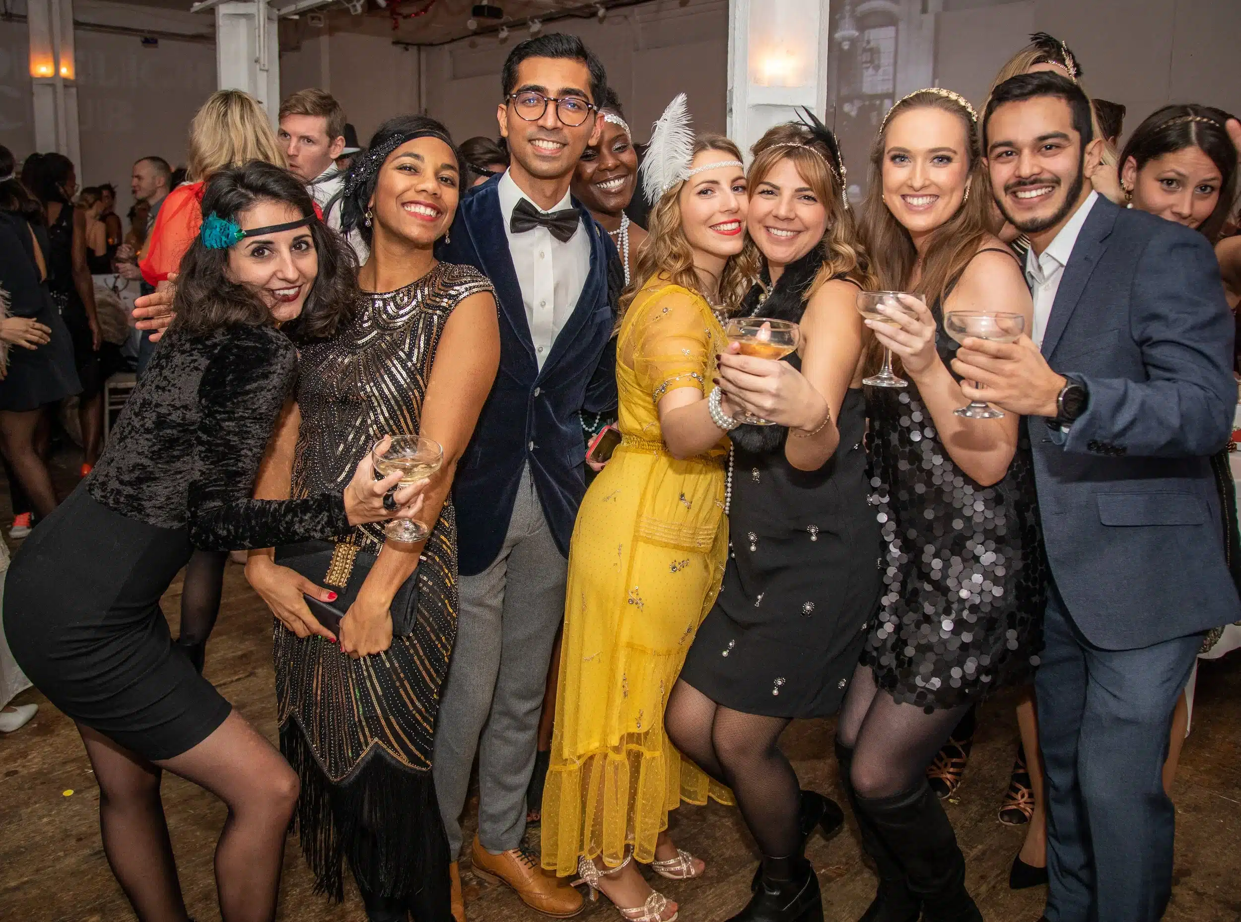 Colleagues celebrating together at a Melbourne work Christmas party